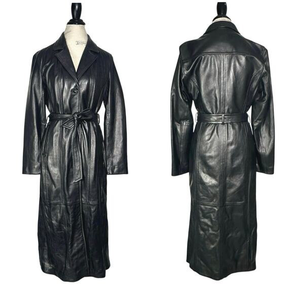 Wilsons Leather Jackets & Blazers - Wilsons Leather | Women | Black Chic Soft Genuine Leather Trench Coat | Medium